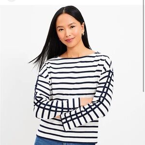 LOFT Striped Boat Neck Sweater Large Women’s NWT